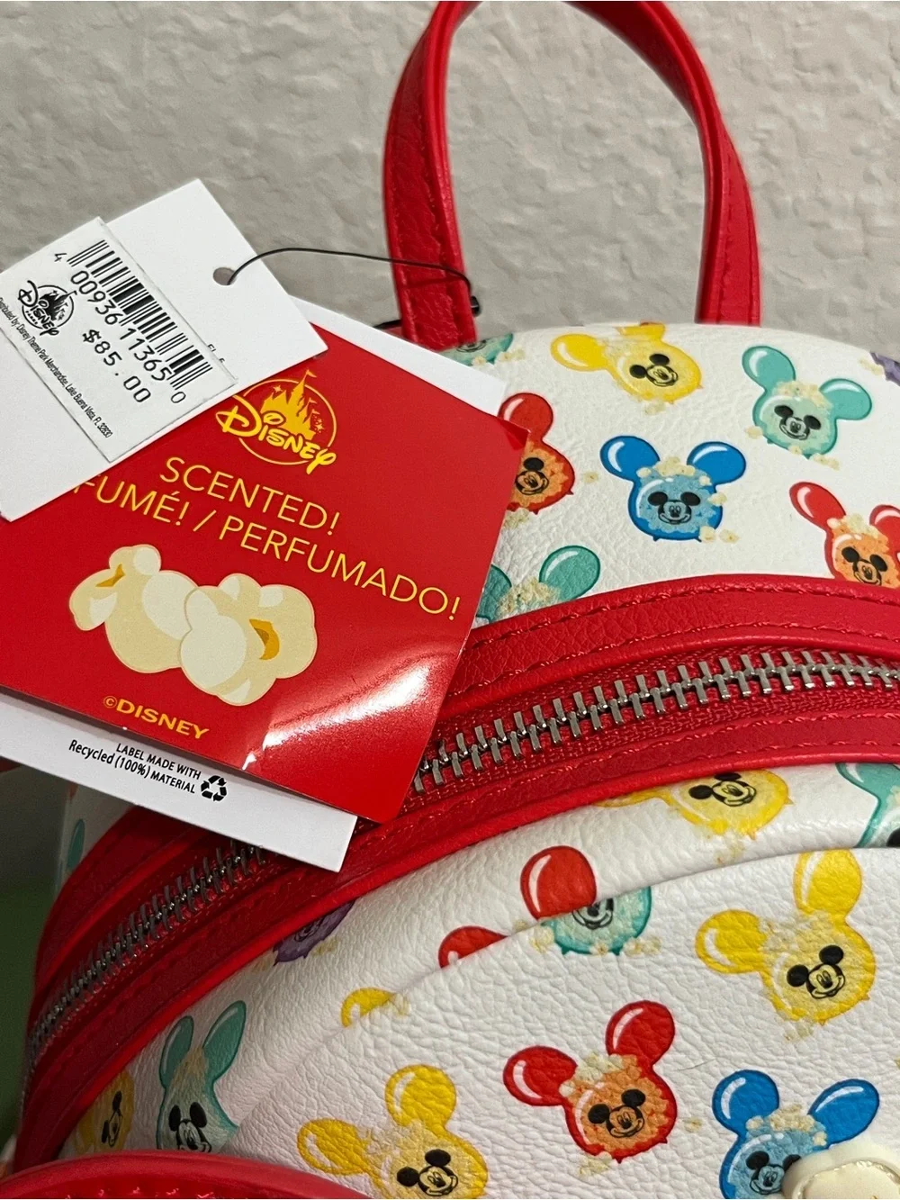 Disney Parks Loungefly Mickey Balloon Popcorn Bucket Mini Backpack Scented NEW
